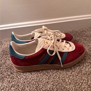 Adidas Gazelle Red and Blue Sneakers